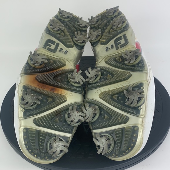 Footjoy DNA 2.0 White/Red Golf Cleats Shoes 53310 Men's Size 9 - Picture 11 of 13